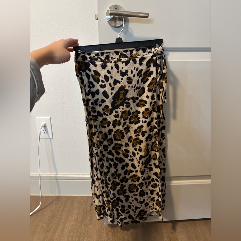 Leopard print wrap skirt